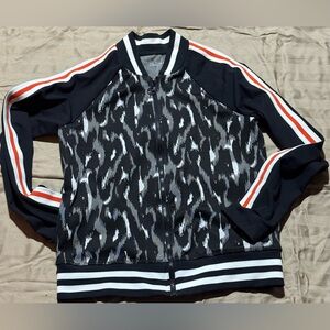 Trina Turk Black and White Patterned Bomber Jacket